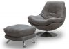 Axis Swivel Chair & Footstool by SofaHouse - Dark Grey