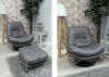 Axis Swivel Chair & Footstool by SofaHouse - Dark Grey Room Image