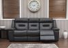 Osbourne Full Leather Sofa Range by SofaHouse - 3+1+1 Suite - Dark Grey Open