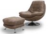 Axis Swivel Chair by SofaHouse - Hazel with footstool