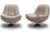 Axis Swivel Chair & Footstool by SofaHouse - Light Grey Swivel Chair