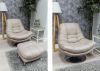 Axis Swivel Chair & Footstool by SofaHouse - Light Grey Room Image