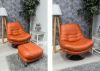 Axis Swivel Chair & Footstool Range by SofaHouse Pumpkin
