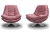 Axis Swivel Chair & Footstool by SofaHouse - Blush Pink Swivel Chair