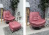 Axis Swivel Chair & Footstool Range by SofaHouse Blush Pink