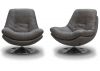 Axis Swivel Chair & Footstool by SofaHouse - Dark Grey Swivel Chair