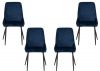 Set of 4 Sapphire Blue Velvet Avery Dining Chairs by Wholesale Beds & Furniture