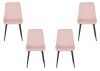 Set of 4 Baby Pink Velvet Avery Dining Chairs by Wholesale Beds & Furniture