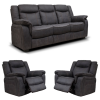 Brooklyn Charcoal Fabric 3+R+R Sofa Suite by SofaHouse