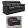 Brooklyn Charcoal Fabric 3+2 Sofa Suite by SofaHouse
