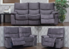 Emilio Grey 3+2+1 Reclining Sofa Suite by Sofahouse