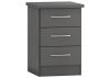 Nevada 3D Effect Grey 3-Drawer Bedside Table by Wholesale Beds & Furniture