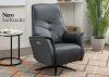 Nero Leather Anthracite Electric Swivel Chair by Annaghmore Front