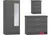 Nevada 3D Effect Grey 3 Piece Bedroom Furniture Set inc. 3-Drawer Chest by Wholesale Beds & Furniture