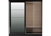 Nevada Black Gloss 2-Door Sliding Wardrobe by Wholesale Beds Right Open