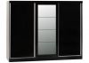 Nevada Black Gloss 3-Door Sliding Wardrobe by Wholesale Beds Angle