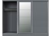Nevada Grey Gloss 3-Door Sliding Wardrobe by Wholesale Beds & Furniture Left Open