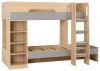Pluto Bunk Bed in Grey/Oak by Wholesale Beds & Furniture  Angle