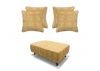 Poppy Footstool and 4 Cushions Set in Ochre by Sofahouse