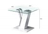 Lusso White Marble-Effect End Table by CIMC Dimensions