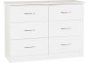 Nevada White Gloss 6-Drawer Chest by Wholesale Beds & Furniture
