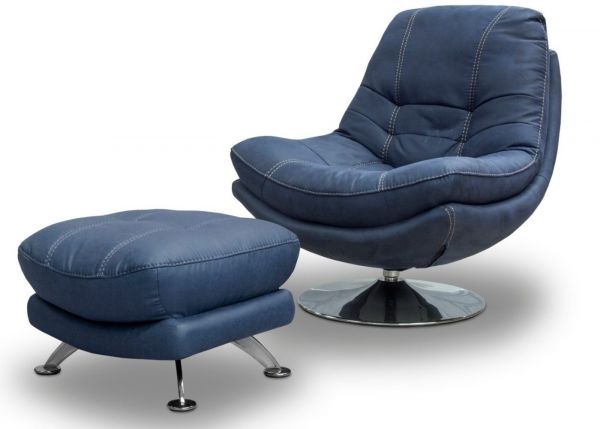 Axis Swivel Chair & Footstool Range by SofaHouse Denim
