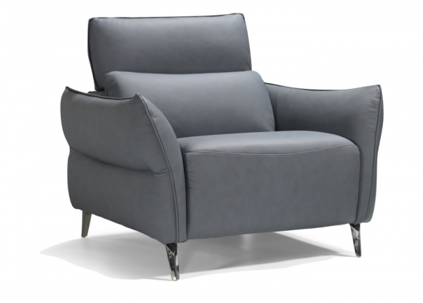 Perlini Full Italian Leather 1 Seater Sofa in Cobalto