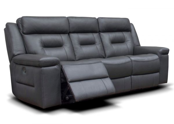 Osbourne Full Leather Sofa Range by SofaHouse - 3+1+1 Suite - Dark Grey