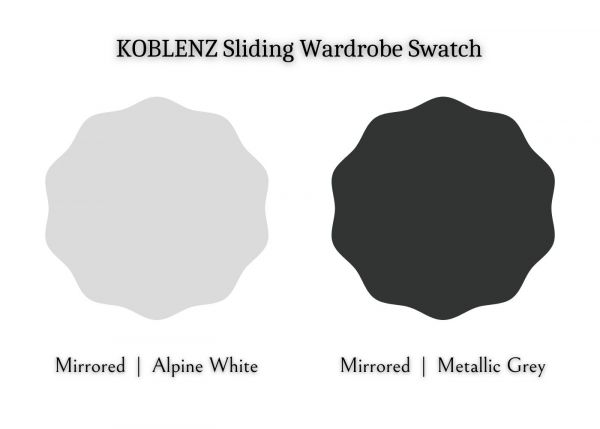 Koblenz Mirrored Sliding Wardrobe by Rauch - 226cm Metallic Grey