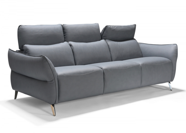 Perlini Full Italian Leather 3+1+1 Sofa Set in Cobalto