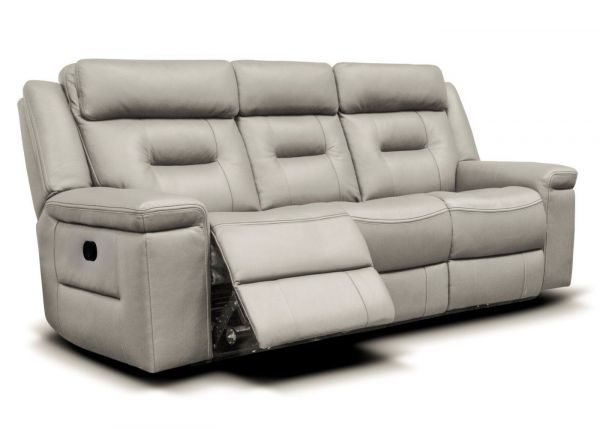 Osbourne Full Leather Sofa Range by SofaHouse - 3+1+1 Suite - Taupe Grey