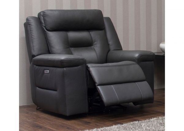 Osbourne Full Leather Sofa by SofaHouse -1 Seater - Dark Grey