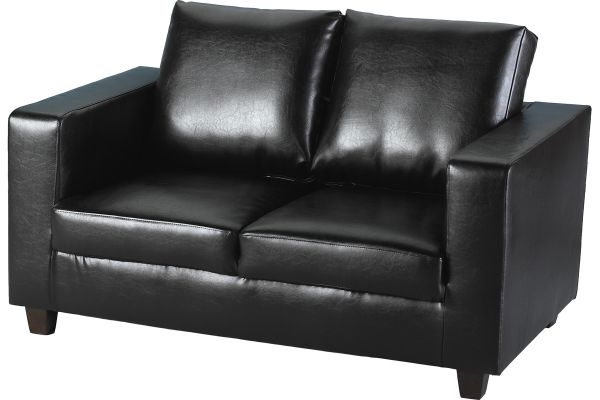 Tempo 2 Seater Sofa in Black by Wholesale Beds