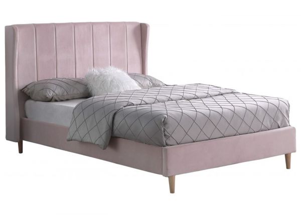 Amelia Bedframe in Pink by Wholesale Beds - 4ft 6 (Standard Double) 
