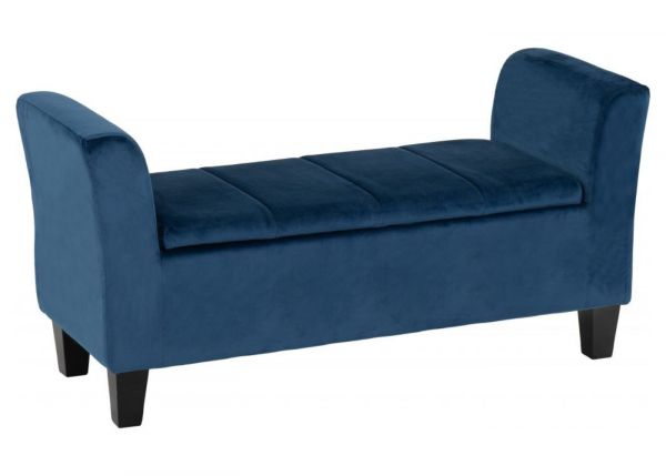 Amelia Storage Ottoman in Blue by Wholesale Beds & Furniture Angle