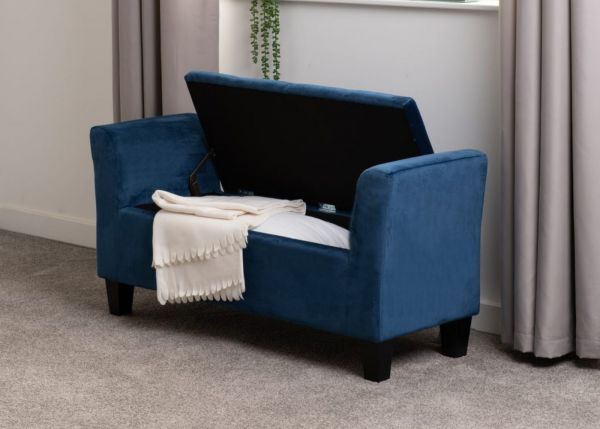 Amelia Storage Ottoman in Blue by Wholesale Beds & Furniture Room Image Open
