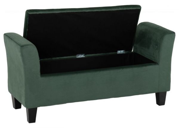 Amelia Storage Ottoman in Green by Wholesale Beds & Furniture Open