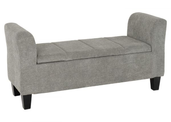 Amelia Storage Ottoman in Dark Grey by Wholesale Beds & Furniture Angle
