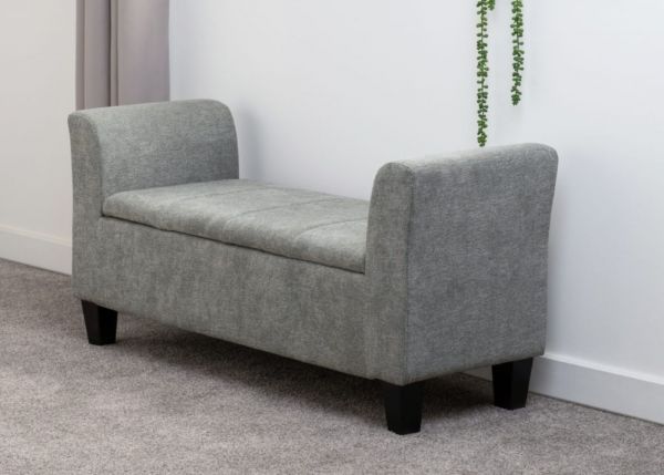 Amelia Storage Ottoman in Dark Grey by Wholesale Beds & Furniture Room Image
