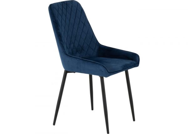 Sapphire Blue Velvet Avery Dining Chairs by Wholesale Beds & Furniture Angle