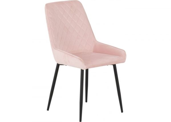 Baby Pink Velvet Avery Dining Chairs by Wholesale Beds & Furniture Angle
