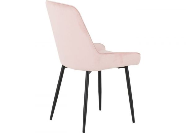 Baby Pink Velvet Avery Dining Chairs by Wholesale Beds & Furniture Back Angle