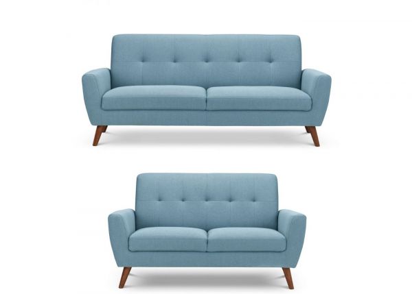 Monza Blue Compact Retro 3 + 2 Sofa Set by Julian Bowen