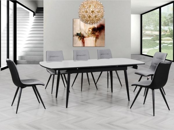 Cassino 1.6m Extending Dining Table & 6 Chairs Set by Annaghmore