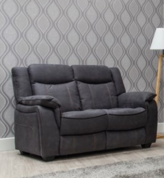 Brooklyn Charcoal Fabric 2 Seater Sofa by SofaHouse