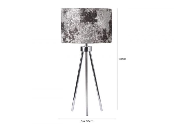 63cm Chrome Table Lamp with Black Linen Shade by CIMC Dimensions
