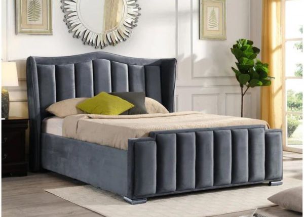 Clare Ottoman Bedframe Range in Grey by GIE