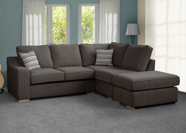 Clyde RHF Corner Sofabed in Charcoal by Sweet Dreams