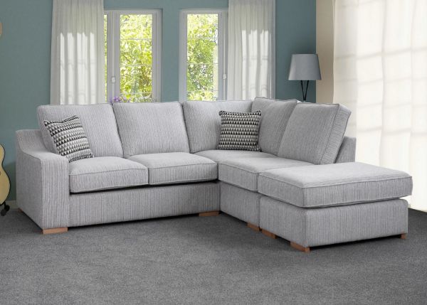 Clyde RHF Corner Sofabed in Silver by Sweet Dreams