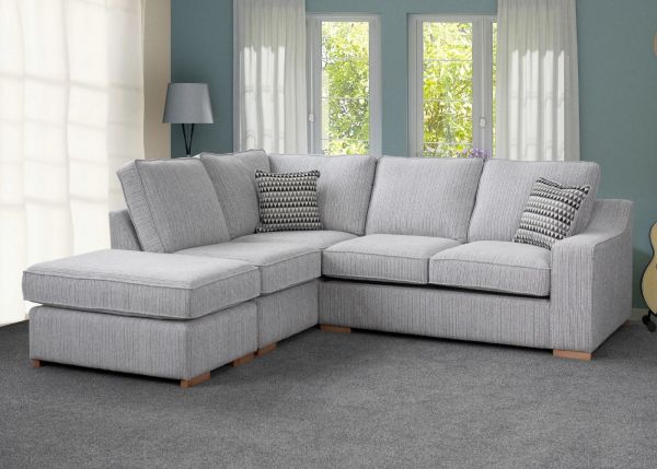 Clyde LHF Corner Sofabed in Silver by Sweet Dreams